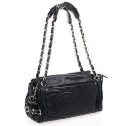 Pre Owned Chanel Black Lambskin Cruise Shoulder Bag