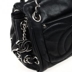 Pre Owned Chanel Black Lambskin Cruise Shoulder Bag