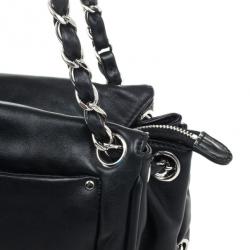 Pre Owned Chanel Black Lambskin Cruise Shoulder Bag