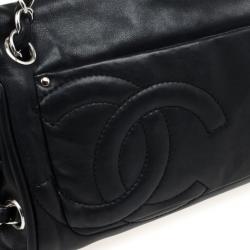 Pre Owned Chanel Black Lambskin Cruise Shoulder Bag