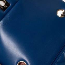 Pre Owned Chanel Blue Quilted Leather New Mini Classic Single Flap Bag