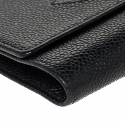 مملوكة مسبقًا Chanel Black Caviar Leather CC Timeless Wallet