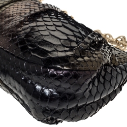 Pre Owned Chanel Metallic Multicolor Pleated Python CC Chain Frame Bag