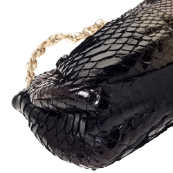 Pre Owned Chanel Metallic Multicolor Pleated Python CC Chain Frame Bag