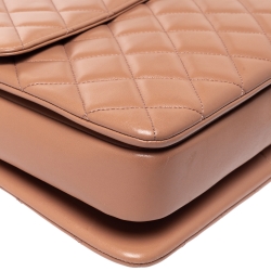 Pre Owned Chanel Nude Beige Quilted Leather Large Trendy CC Top Handle Bag