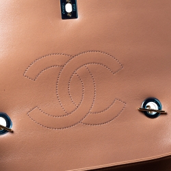 Pre Owned Chanel Nude Beige Quilted Leather Large Trendy CC Top Handle Bag