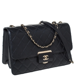 مملوكة مسبقًا Chanel Black Quilted Leather Beauty Lock Flap Bag