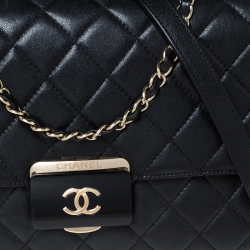 مملوكة مسبقًا Chanel Black Quilted Leather Beauty Lock Flap Bag