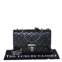 مملوكة مسبقًا Chanel Black Quilted Leather Beauty Lock Flap Bag