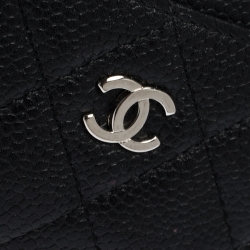 Chanel Black Quilted Caviar Leather CC Card Case
