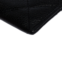 Chanel Black Quilted Caviar Leather CC Card Case