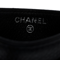 Chanel Black Quilted Caviar Leather CC Card Case