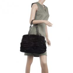 Pre Owned Chanel Dark Brown Pony Hair Sharpei Tote Bag