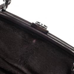 Pre Owned Chanel Dark Brown Pony Hair Sharpei Tote Bag