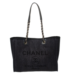 Chanel Large Deauville Tote Woven Chain Leather Logo 21S – Coco Approved  Studio