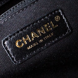 Pre Owned Chanel Black Straw and Leather Small Deauville Shopper Tote