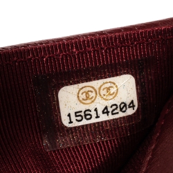 Pre Owned Chanel Burgundy Quilted Caviar Leather L Yen Continental Wallet