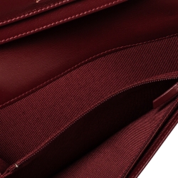 Pre Owned Chanel Burgundy Quilted Caviar Leather L Yen Continental Wallet