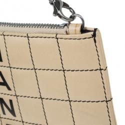 مملوكة مسبقًا حقيبة شانيل كروس وورد بازل بوكيت جلد خروف أحمر وأسود