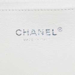 Pre Owned Chanel White Caviar Jumbo Flap Bag
