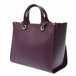 Pre Owned Chanel Bordeaux Leather Deauville Studded Logo Tote Bag