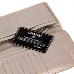 Chanel Black Embossed Leather Camellia Bifold Flap Wallet