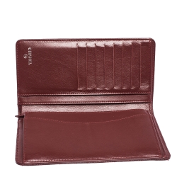 Chanel Burgundy Quilted Caviar Leather CC Yen Continental Wallet