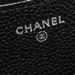 مملوكة مسبقًا Chanel Black Quilted Caviar Leather Trifold Wallet