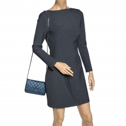 Chanel Blue Dusk Quilted Leather Classic Wallet on Chain