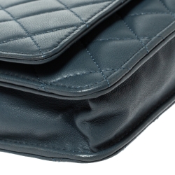 Chanel Blue Dusk Quilted Leather Classic Wallet on Chain