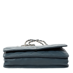 Chanel Blue Dusk Quilted Leather Classic Wallet on Chain