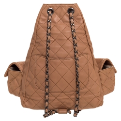 Pre Owned Chanel Beige Quilted Leather Small Backpack Is Back Backpack