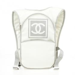 Chanel White Nylon Sport Flat Backpack Bag Chanel