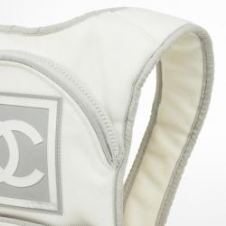 Pre Owned Chanel White Nylon Sport Flat Backpack Bag