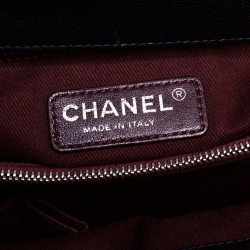 Pre Owned Chanel Navy Blue Caviar Leather Coco Top Handle Bag