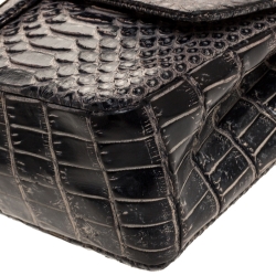 Pre Owned Chanel Black Crocodile and Python 2.55 Reissue Flap Bag