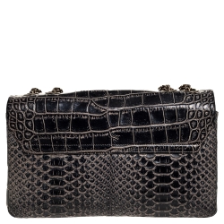 Pre Owned Chanel Black Crocodile and Python 2.55 Reissue Flap Bag