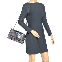 Pre Owned Chanel Black Crocodile and Python 2.55 Reissue Flap Bag