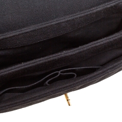 Pre Owned Chanel Black Quilted Jersey Small Coco Top Handle Bag