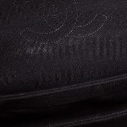Pre Owned Chanel Black Quilted Jersey Small Coco Top Handle Bag