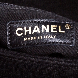 Pre Owned Chanel Black Quilted Jersey Small Coco Top Handle Bag
