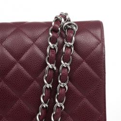 Pre Owned Chanel Rouge Fonce Maxi Classic Flap Bag 