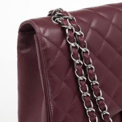 Pre Owned Chanel Rouge Fonce Maxi Classic Flap Bag 