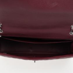 Pre Owned Chanel Rouge Fonce Maxi Classic Flap Bag 