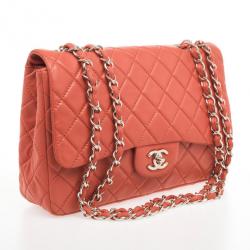 مملوكة مسبقًا Chanel Maxi Orange Lambskin Classic Flap Bag