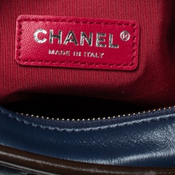 Pre Owned Chanel Blue/Brown Leather Gabrielle Hobo 