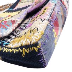 Pre Owned Chanel Multicolor Patchwork Classic Single Flap Bag