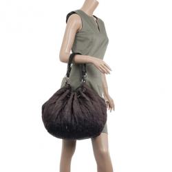 Pre Owned Chanel Brown Denim XL Coco Cabas Spirit Hobo Bag