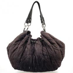 Pre Owned Chanel Brown Denim XL Coco Cabas Spirit Hobo Bag