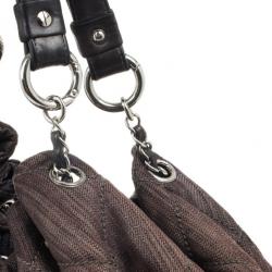 Pre Owned Chanel Brown Denim XL Coco Cabas Spirit Hobo Bag